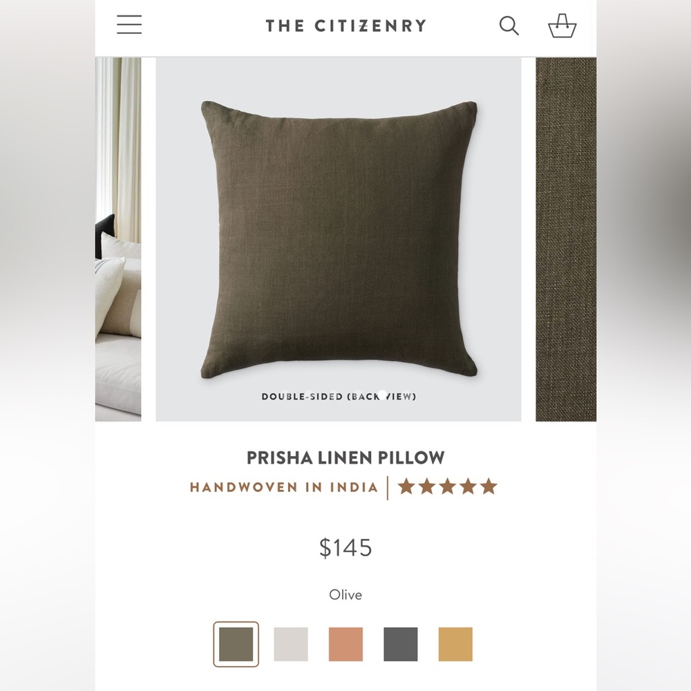 The Citizenry Prisha Linen Pillow Cover